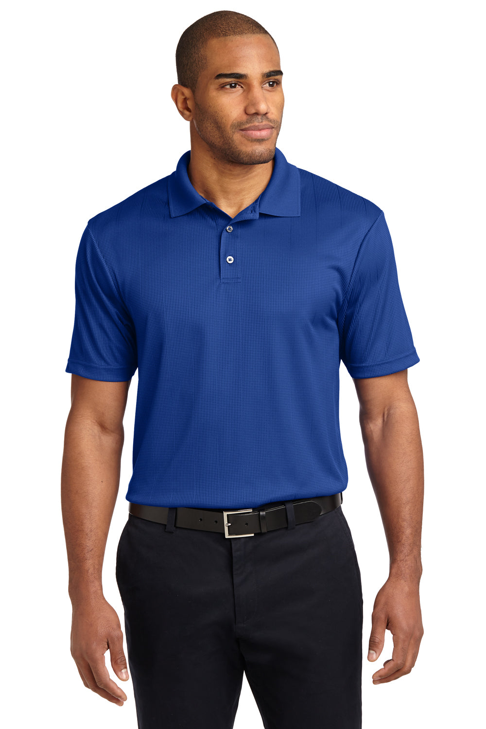 Port Authority K528 Mens Performance Moisture Wicking Short Sleeve Polo Shirt Royal Blue Front