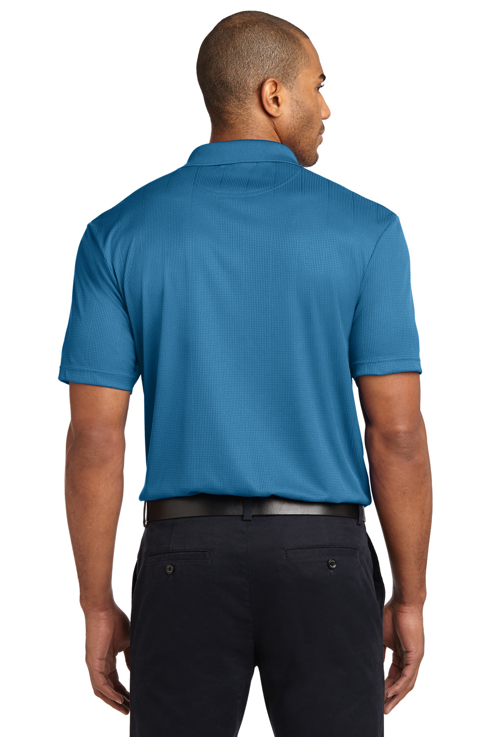 Port Authority K528 Mens Performance Moisture Wicking Short Sleeve Polo Shirt Ocean Blue Back