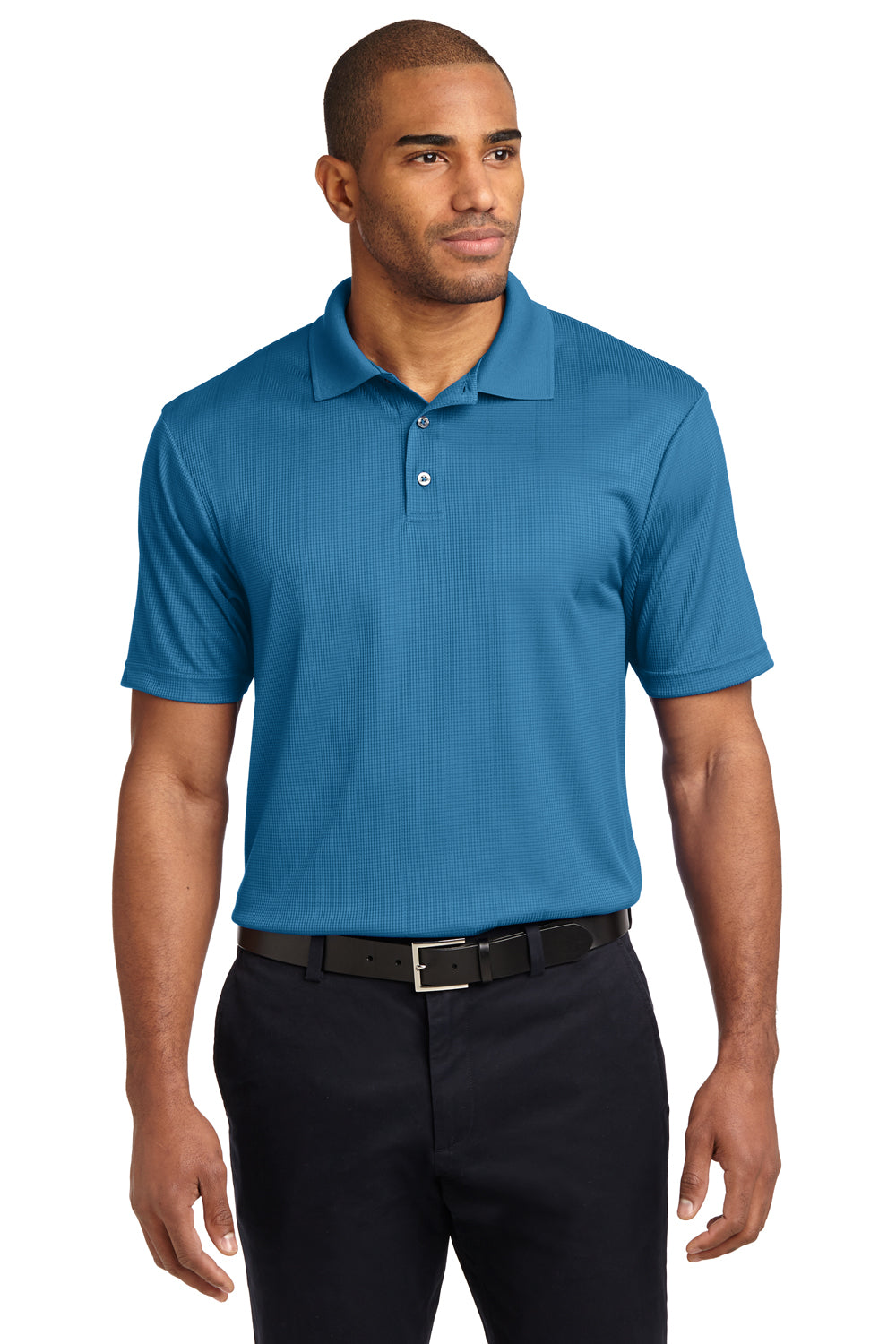 Port Authority K528 Mens Performance Moisture Wicking Short Sleeve Polo Shirt Ocean Blue Front