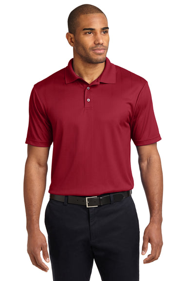 Port Authority K528 Mens Performance Moisture Wicking Short Sleeve Polo Shirt Red Front