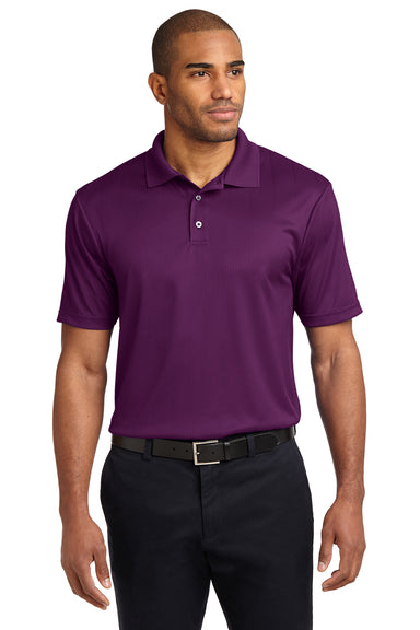 Port Authority K528 Mens Performance Moisture Wicking Short Sleeve Polo Shirt Purple Front