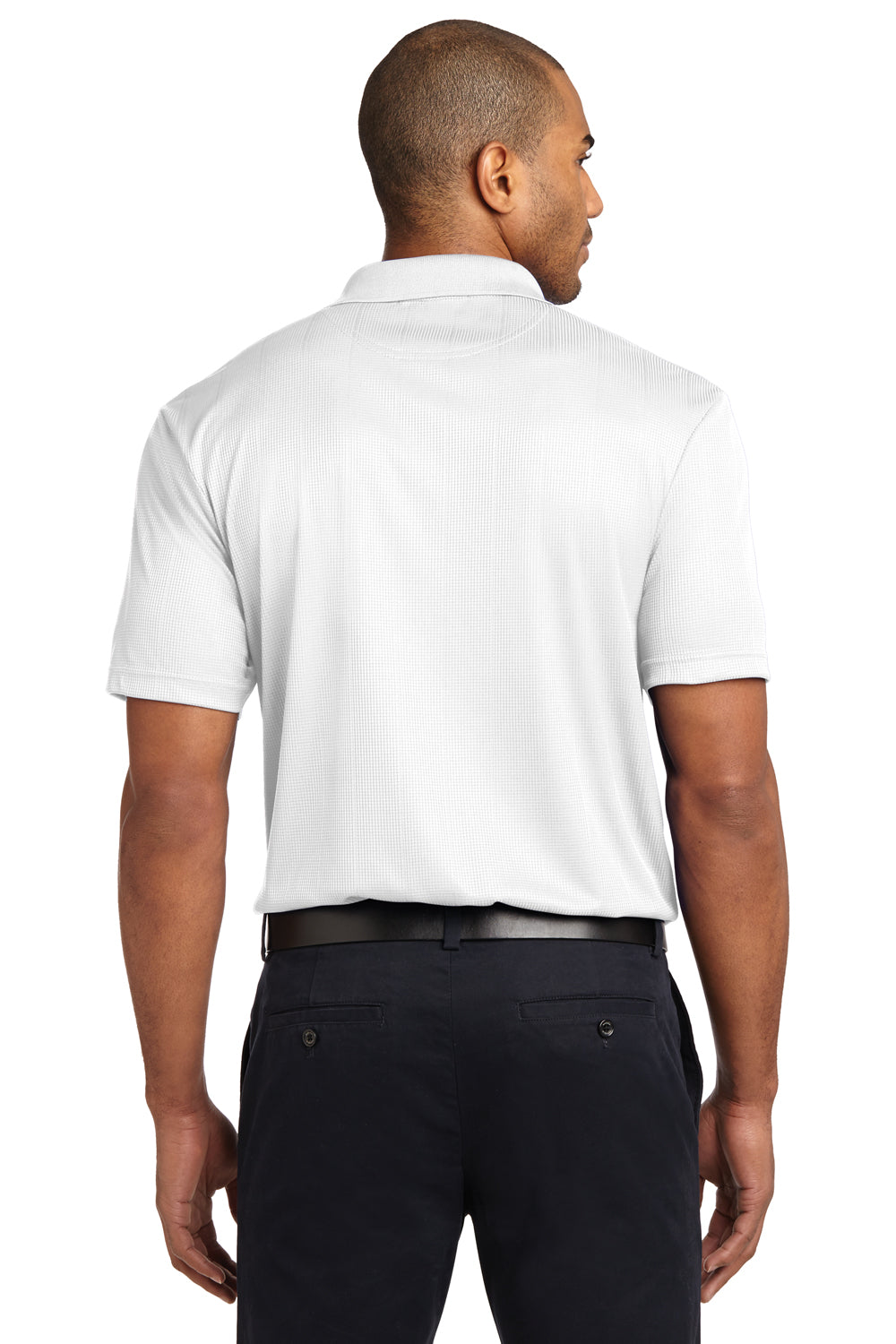 Port Authority K528 Mens Performance Moisture Wicking Short Sleeve Polo Shirt White Back
