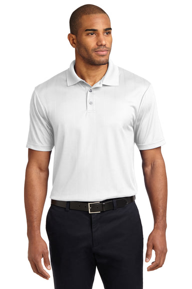 Port Authority K528 Mens Performance Moisture Wicking Short Sleeve Polo Shirt White Front