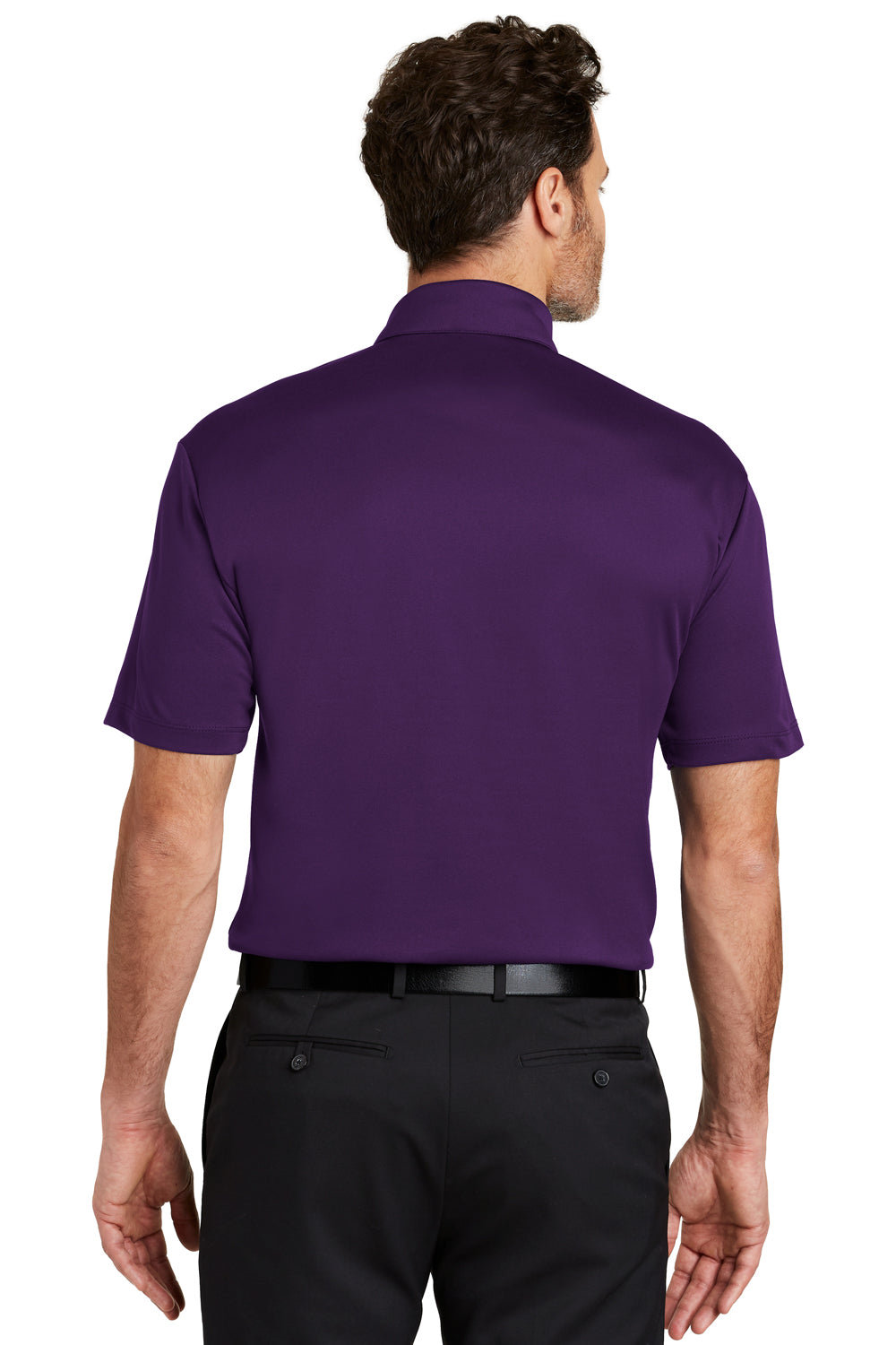 Port Authority K540 Mens Silk Touch Performance Moisture Wicking Short Sleeve Polo Shirt Purple Back
