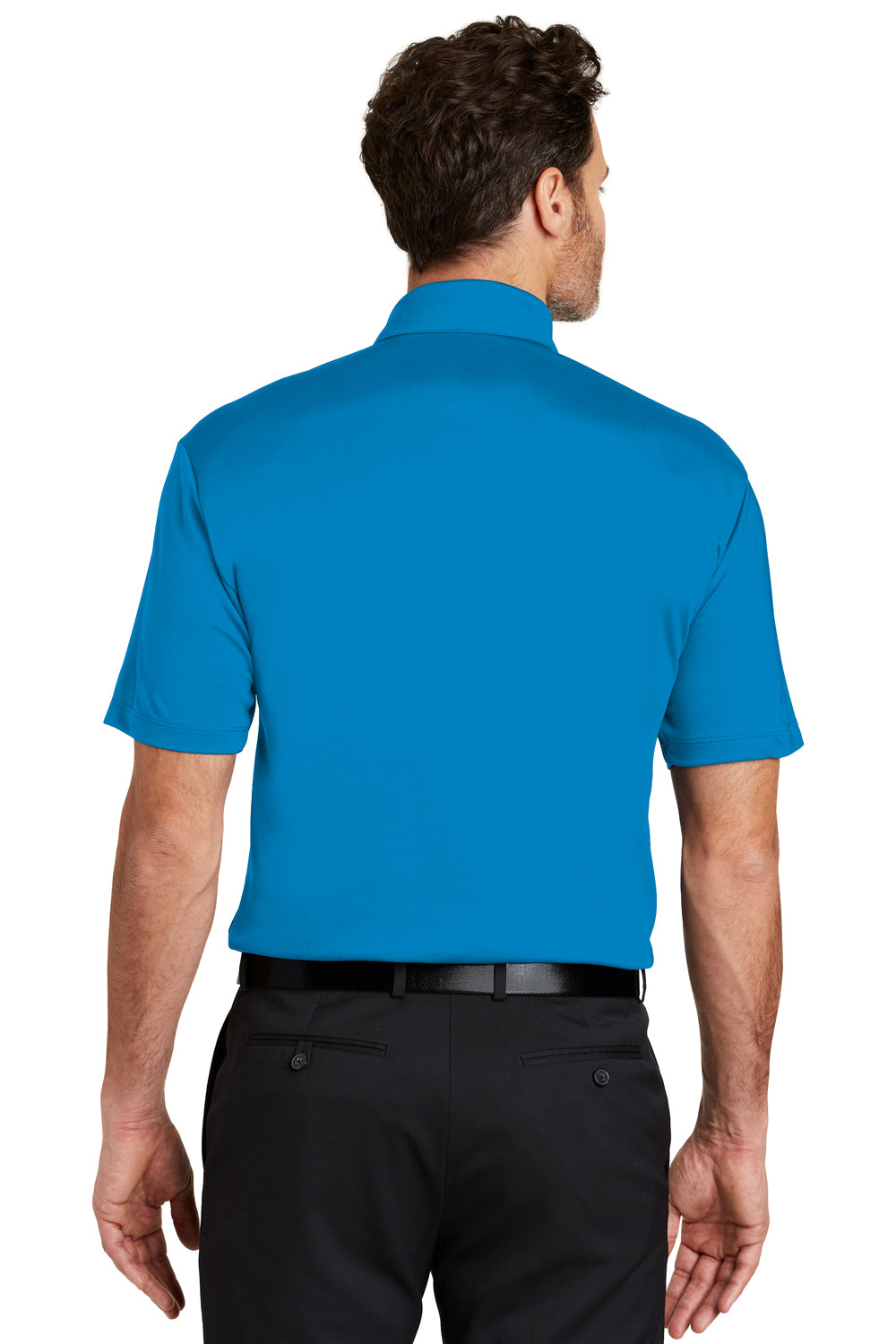 Port Authority K540 Mens Silk Touch Performance Moisture Wicking Short Sleeve Polo Shirt Brilliant Blue Back