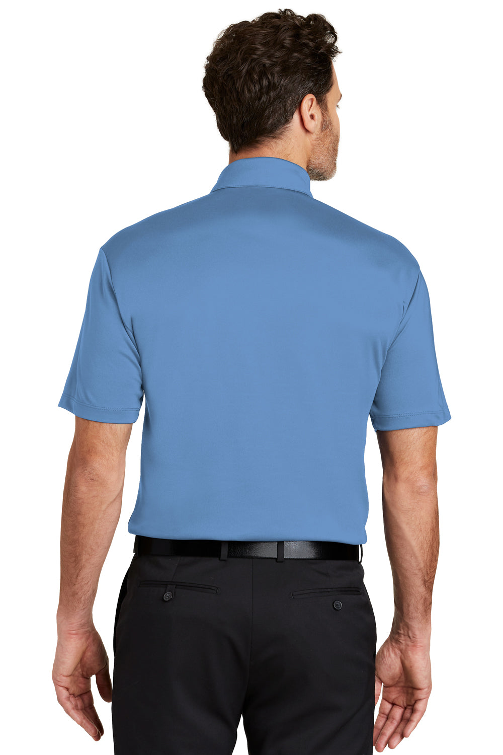 Port Authority K540 Mens Silk Touch Performance Moisture Wicking Short Sleeve Polo Shirt Carolina Blue Back