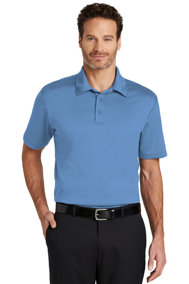 Port Authority K540 Mens Silk Touch Performance Moisture Wicking Short Sleeve Polo Shirt Carolina Blue Front