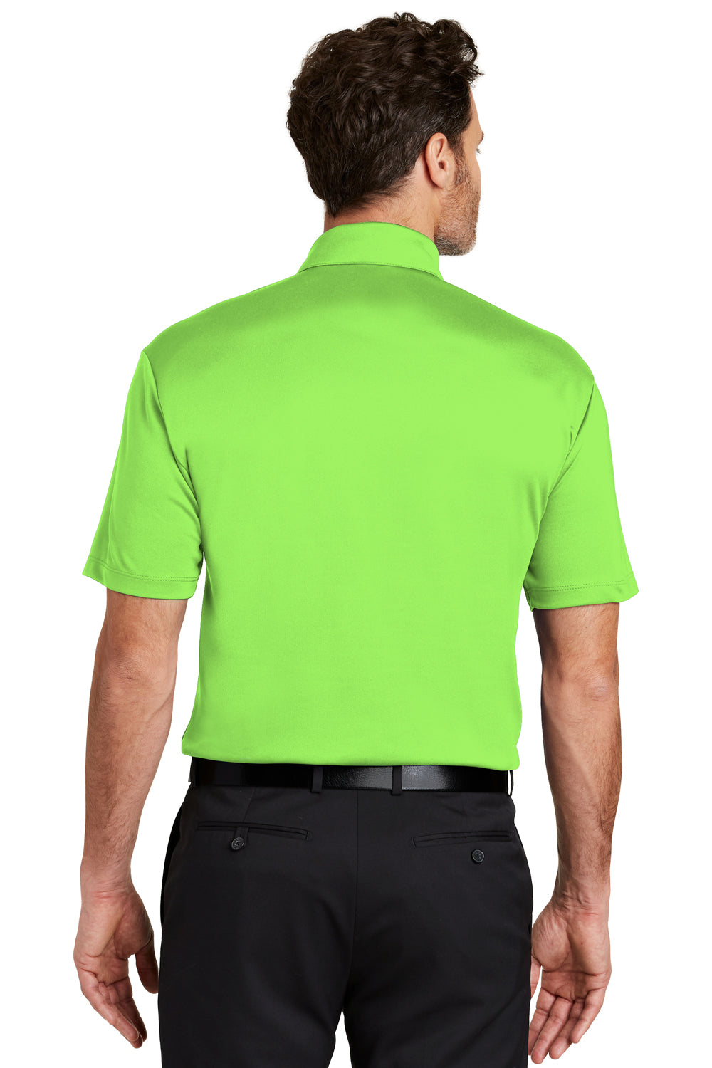 Port Authority K540 Mens Silk Touch Performance Moisture Wicking Short Sleeve Polo Shirt Lime Green Back
