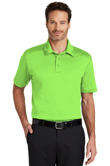 Port Authority K540 Mens Silk Touch Performance Moisture Wicking Short Sleeve Polo Shirt Lime Green Front