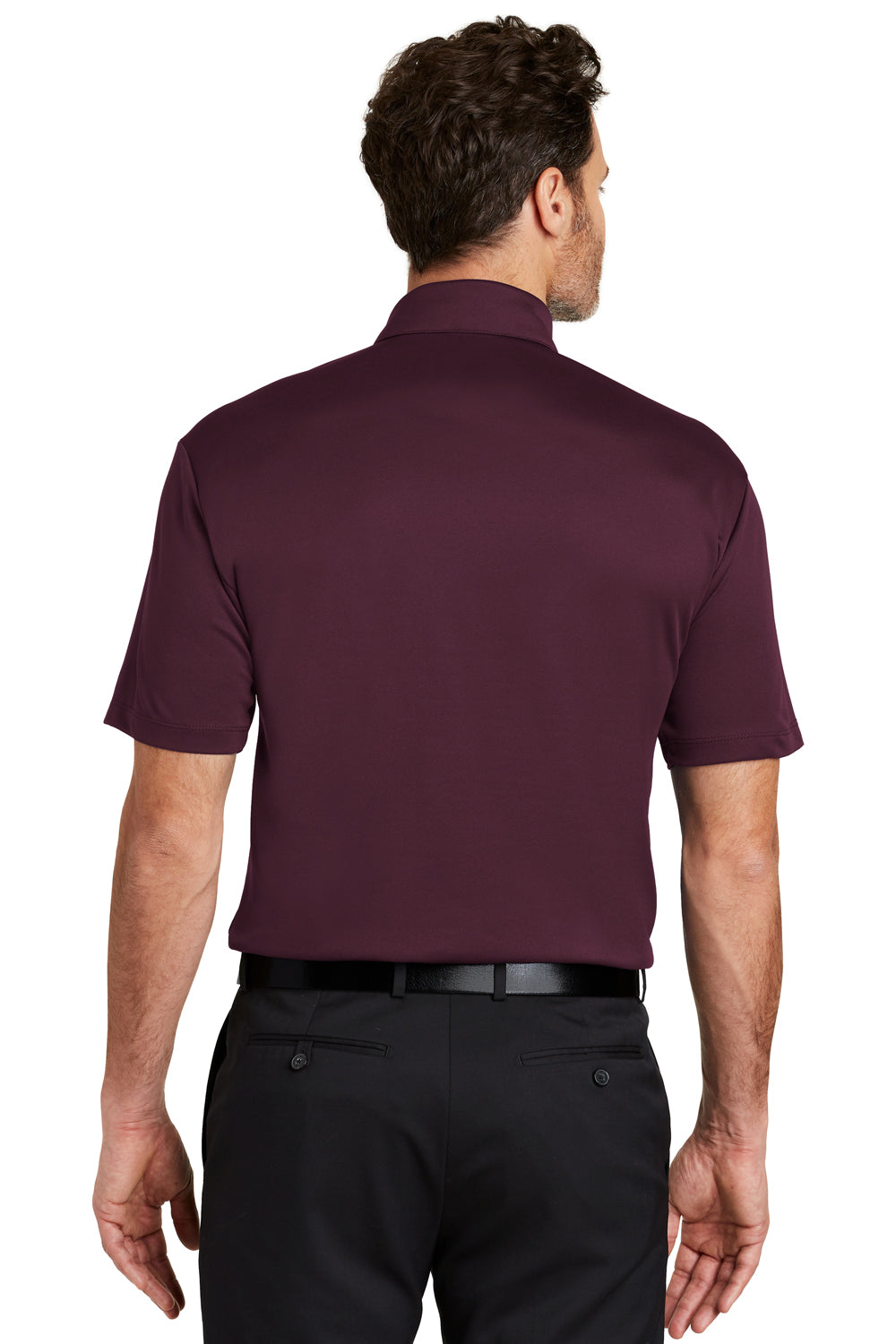 Port Authority K540 Mens Silk Touch Performance Moisture Wicking Short Sleeve Polo Shirt Maroon Back