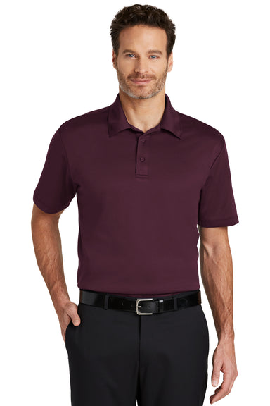 Port Authority K540 Mens Silk Touch Performance Moisture Wicking Short Sleeve Polo Shirt Maroon Front