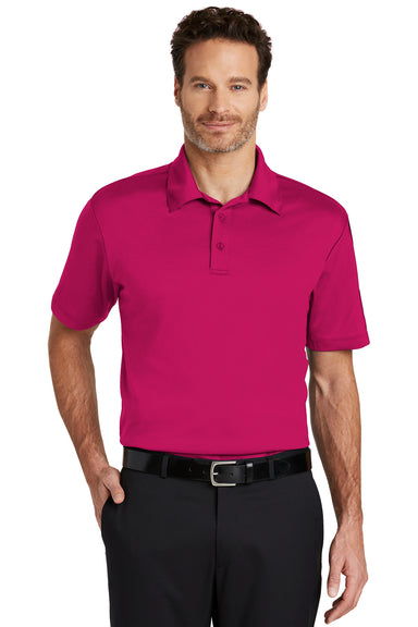 Port Authority K540 Mens Silk Touch Performance Moisture Wicking Short Sleeve Polo Shirt Raspberry Pink Front