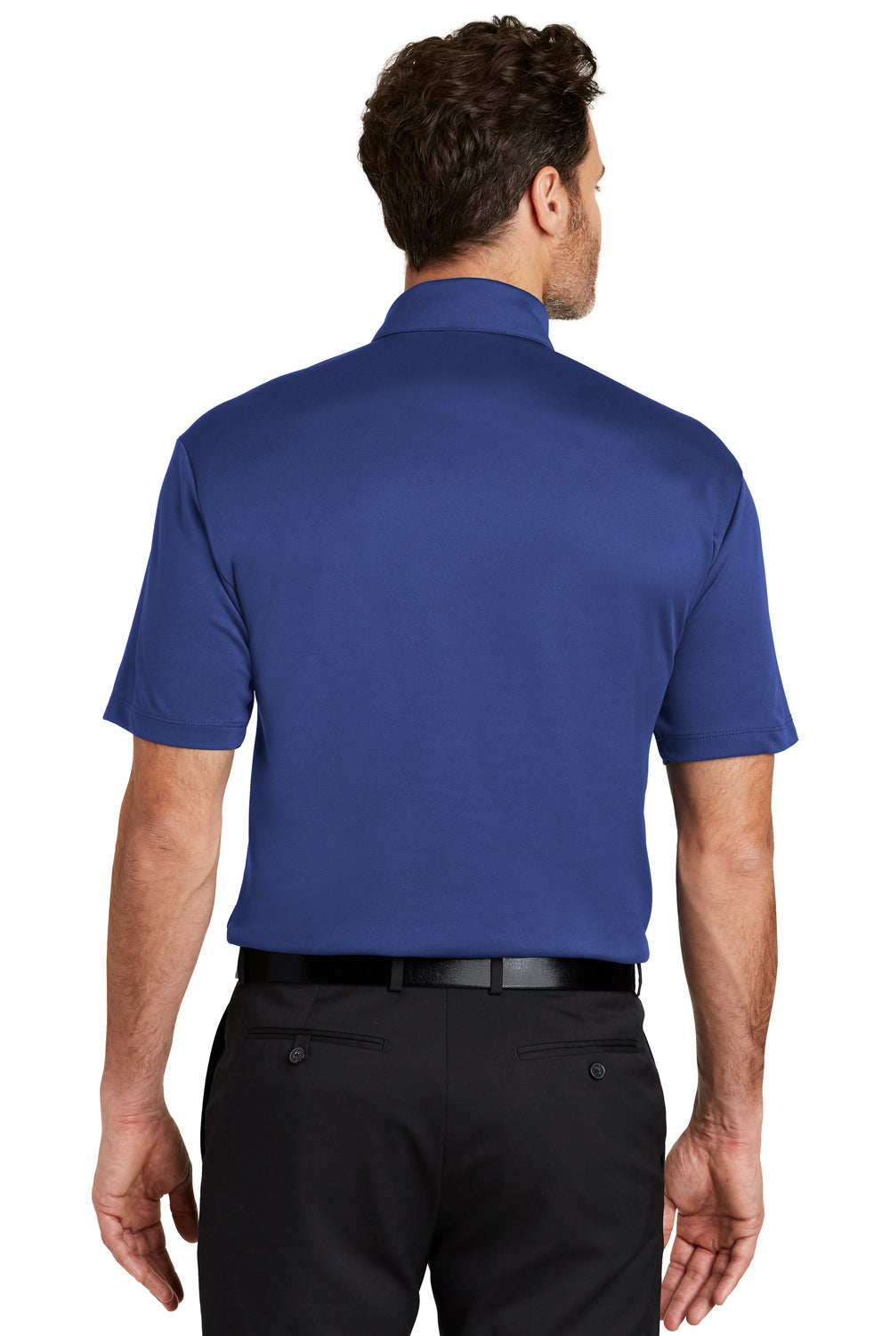Port Authority K540 Mens Silk Touch Performance Moisture Wicking Short Sleeve Polo Shirt Royal Blue Back