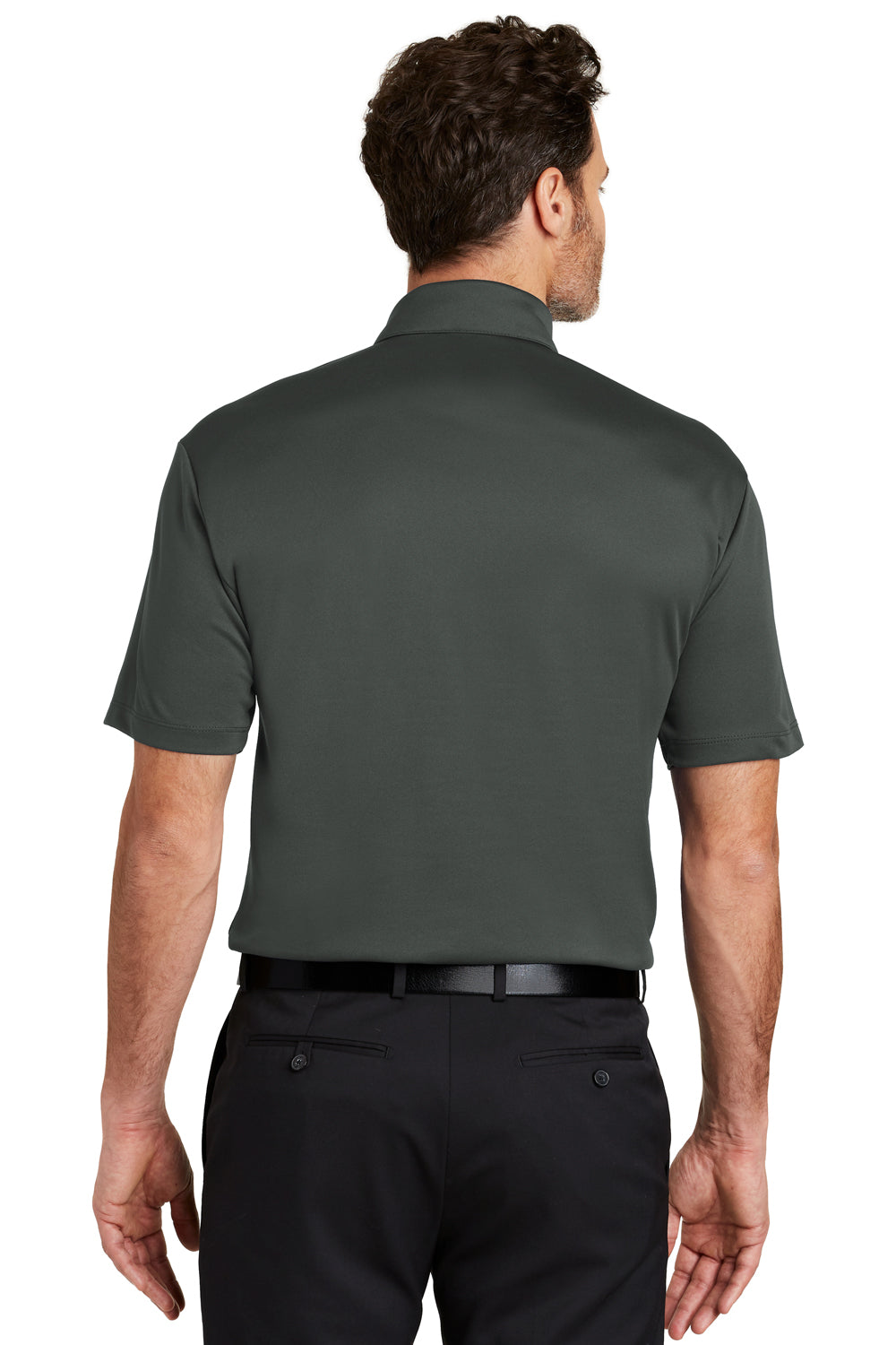 Port Authority K540 Mens Silk Touch Performance Moisture Wicking Short Sleeve Polo Shirt Steel Grey Back