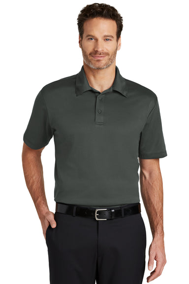 Port Authority K540 Mens Silk Touch Performance Moisture Wicking Short Sleeve Polo Shirt Steel Grey Front
