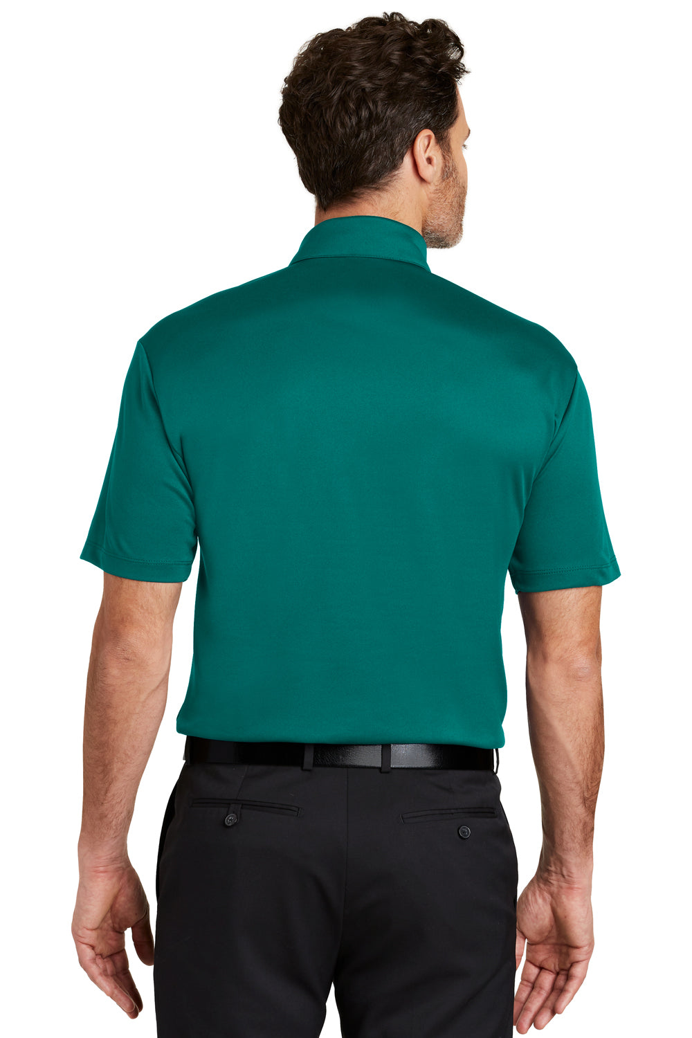 Port Authority K540 Mens Silk Touch Performance Moisture Wicking Short Sleeve Polo Shirt Teal Green Back