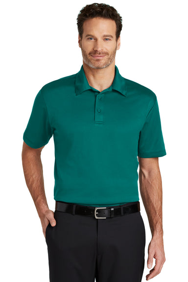 Port Authority K540 Mens Silk Touch Performance Moisture Wicking Short Sleeve Polo Shirt Teal Green Front