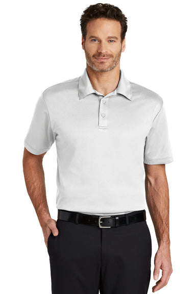 Port Authority K540 Mens Silk Touch Performance Moisture Wicking Short Sleeve Polo Shirt White Front