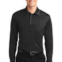 Port Authority Mens Silk Touch Performance Moisture Wicking Long Sleeve Polo Shirt - Black