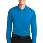 Port Authority Mens Silk Touch Performance Moisture Wicking Long Sleeve Polo Shirt - Brilliant Blue