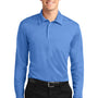 Port Authority Mens Silk Touch Performance Moisture Wicking Long Sleeve Polo Shirt - Carolina Blue