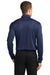 Port Authority K540LS Mens Silk Touch Performance Moisture Wicking Long Sleeve Polo Shirt Navy Blue Back