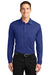 Port Authority K540LS Mens Silk Touch Performance Moisture Wicking Long Sleeve Polo Shirt Royal Blue Front