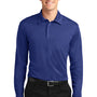 Port Authority Mens Silk Touch Performance Moisture Wicking Long Sleeve Polo Shirt - Royal Blue