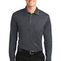 Port Authority Mens Silk Touch Performance Moisture Wicking Long Sleeve Polo Shirt - Steel Grey