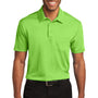 Port Authority Mens Silk Touch Performance Moisture Wicking Short Sleeve Polo Shirt w/ Pocket - Lime Green - Closeout