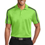 Port Authority Mens Silk Touch Performance Moisture Wicking Short Sleeve Polo Shirt - Lime Green/Steel Grey