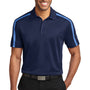 Port Authority Mens Silk Touch Performance Moisture Wicking Short Sleeve Polo Shirt - Navy Blue/Carolina Blue