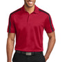 Port Authority Mens Silk Touch Performance Moisture Wicking Short Sleeve Polo Shirt - Red/Black