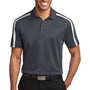Port Authority Mens Silk Touch Performance Moisture Wicking Short Sleeve Polo Shirt - Steel Grey/White