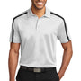 Port Authority Mens Silk Touch Performance Moisture Wicking Short Sleeve Polo Shirt - White/Black - Closeout