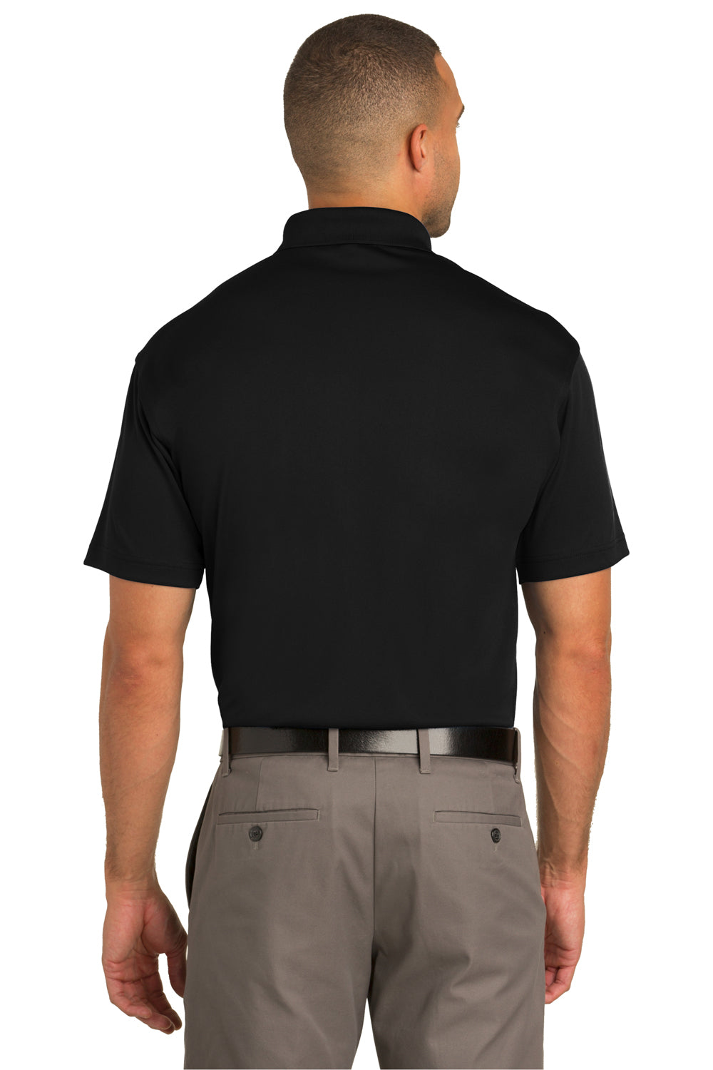 Port Authority K548 Mens Tech Moisture Wicking Short Sleeve Polo Shirt Black Back