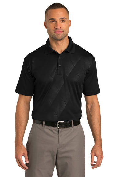 Port Authority K548 Mens Tech Moisture Wicking Short Sleeve Polo Shirt Black Front
