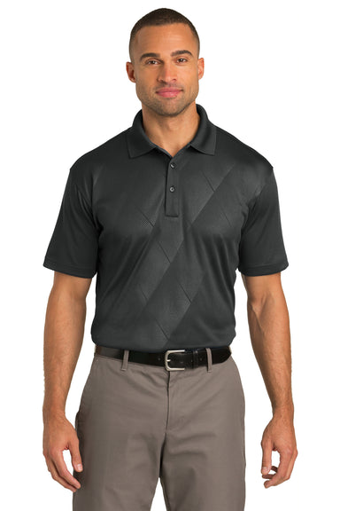 Port Authority K548 Mens Tech Moisture Wicking Short Sleeve Polo Shirt Graphite Grey Front