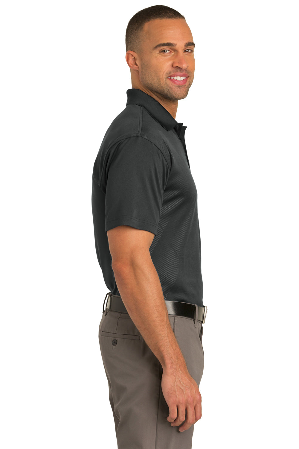 Port Authority K548 Mens Tech Moisture Wicking Short Sleeve Polo Shirt Graphite Grey Side