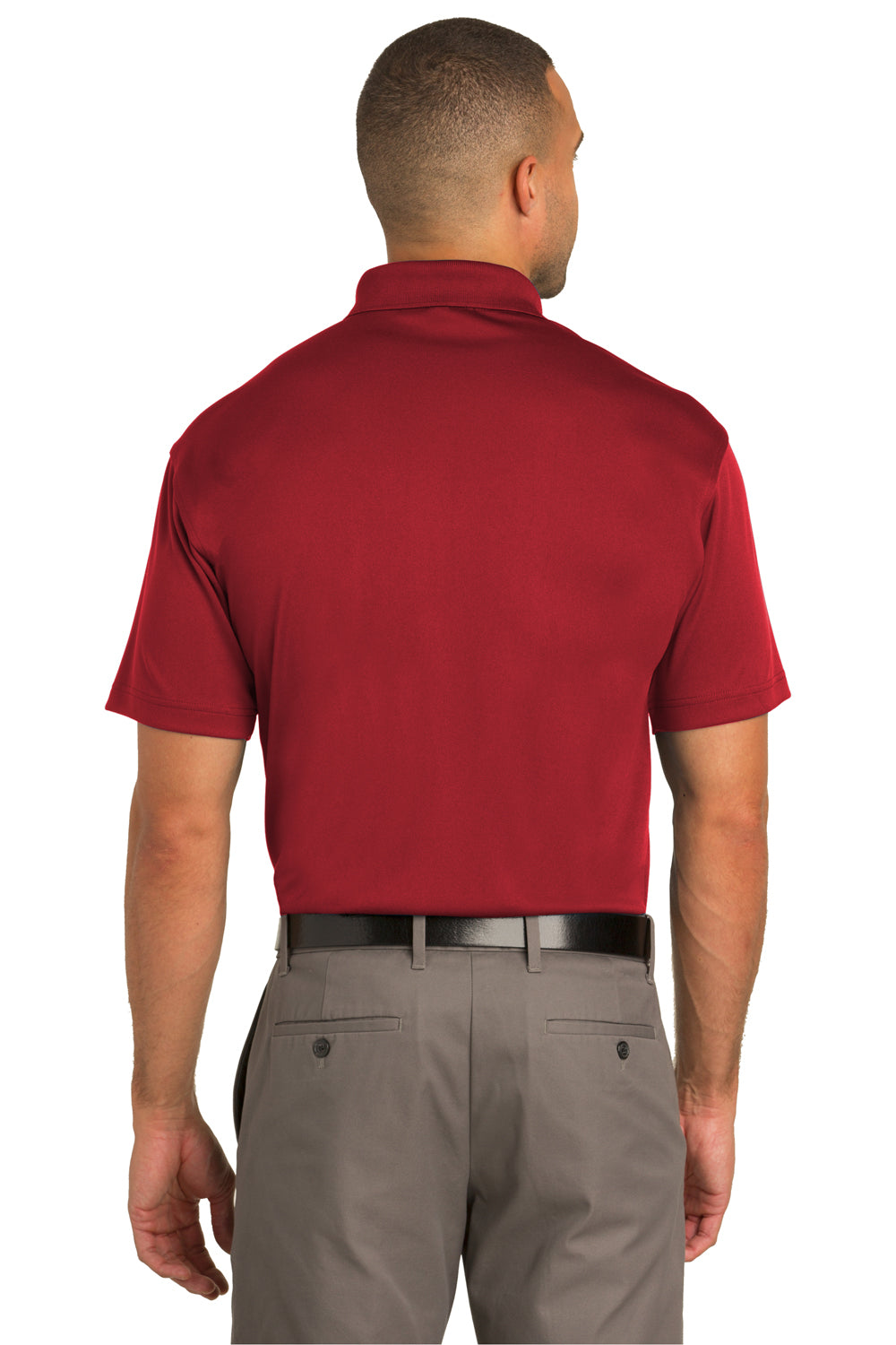 Port Authority K548 Mens Tech Moisture Wicking Short Sleeve Polo Shirt Red Back