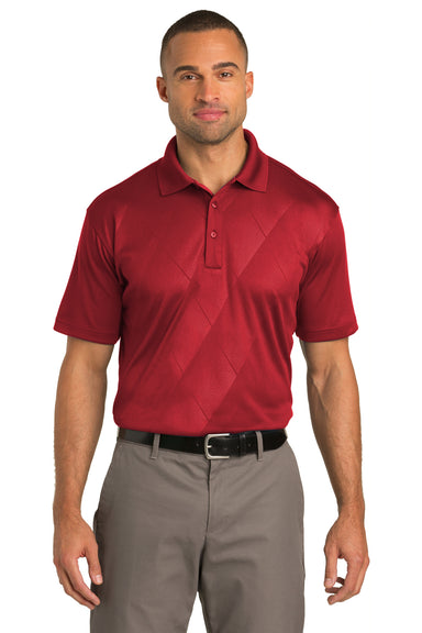 Port Authority K548 Mens Tech Moisture Wicking Short Sleeve Polo Shirt Red Front