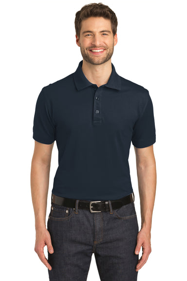 Port Authority K555 Mens Moisture Wicking Short Sleeve Polo Shirt Navy Blue Front