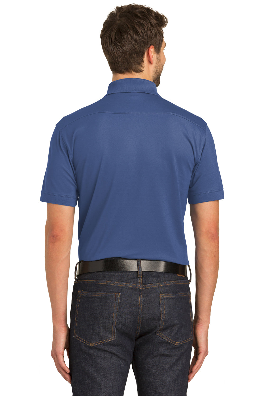 Port Authority K555 Mens Moisture Wicking Short Sleeve Polo Shirt Moonlight Blue Back