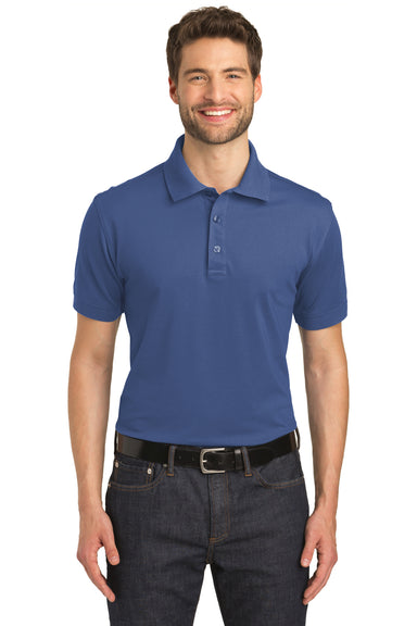 Port Authority K555 Mens Moisture Wicking Short Sleeve Polo Shirt Moonlight Blue Front