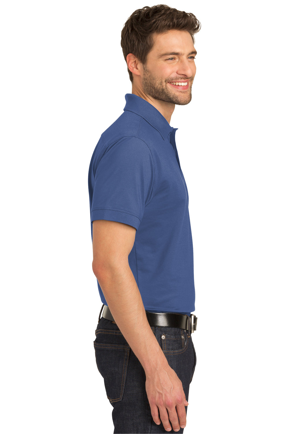 Port Authority K555 Mens Moisture Wicking Short Sleeve Polo Shirt Moonlight Blue Side