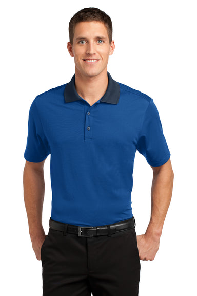 Port Authority K558 Mens Performance Moisture Wicking Short Sleeve Polo Shirt Seaport Blue/Navy Blue Front