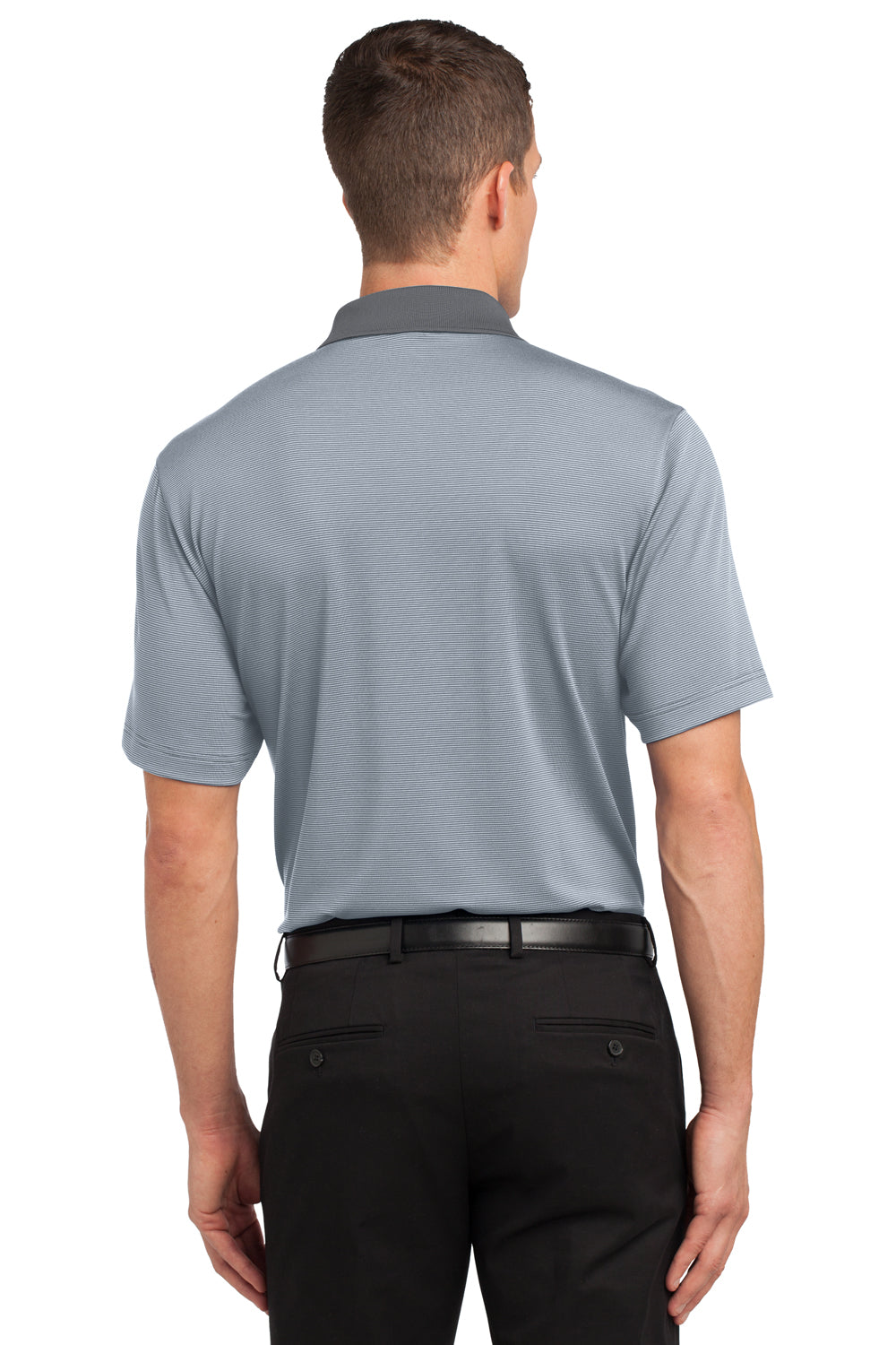 Port Authority K558 Mens Performance Moisture Wicking Short Sleeve Polo Shirt White/Grey Back
