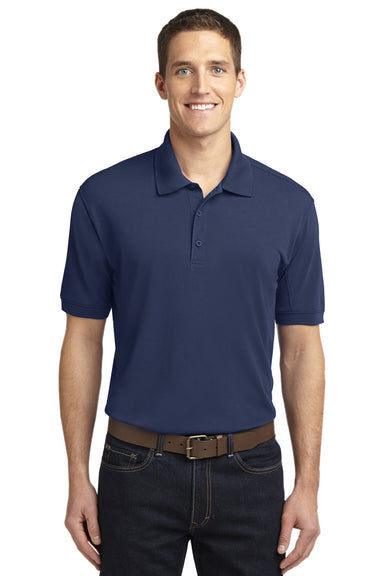 Port Authority K567 Mens 5-1 Performance Moisture Wicking Short Sleeve Polo Shirt Navy Blue Front