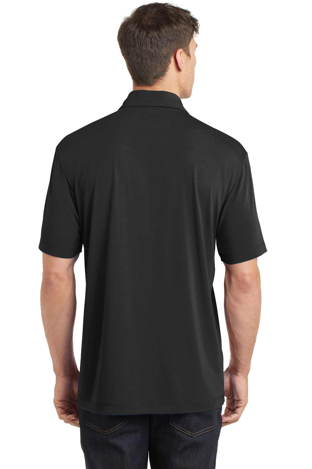 Port Authority K568 Mens Cotton Touch Performance Moisture Wicking Short Sleeve Polo Shirt Black Back