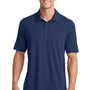 Port Authority Mens Cotton Touch Performance Moisture Wicking Short Sleeve Polo Shirt - Estate Blue